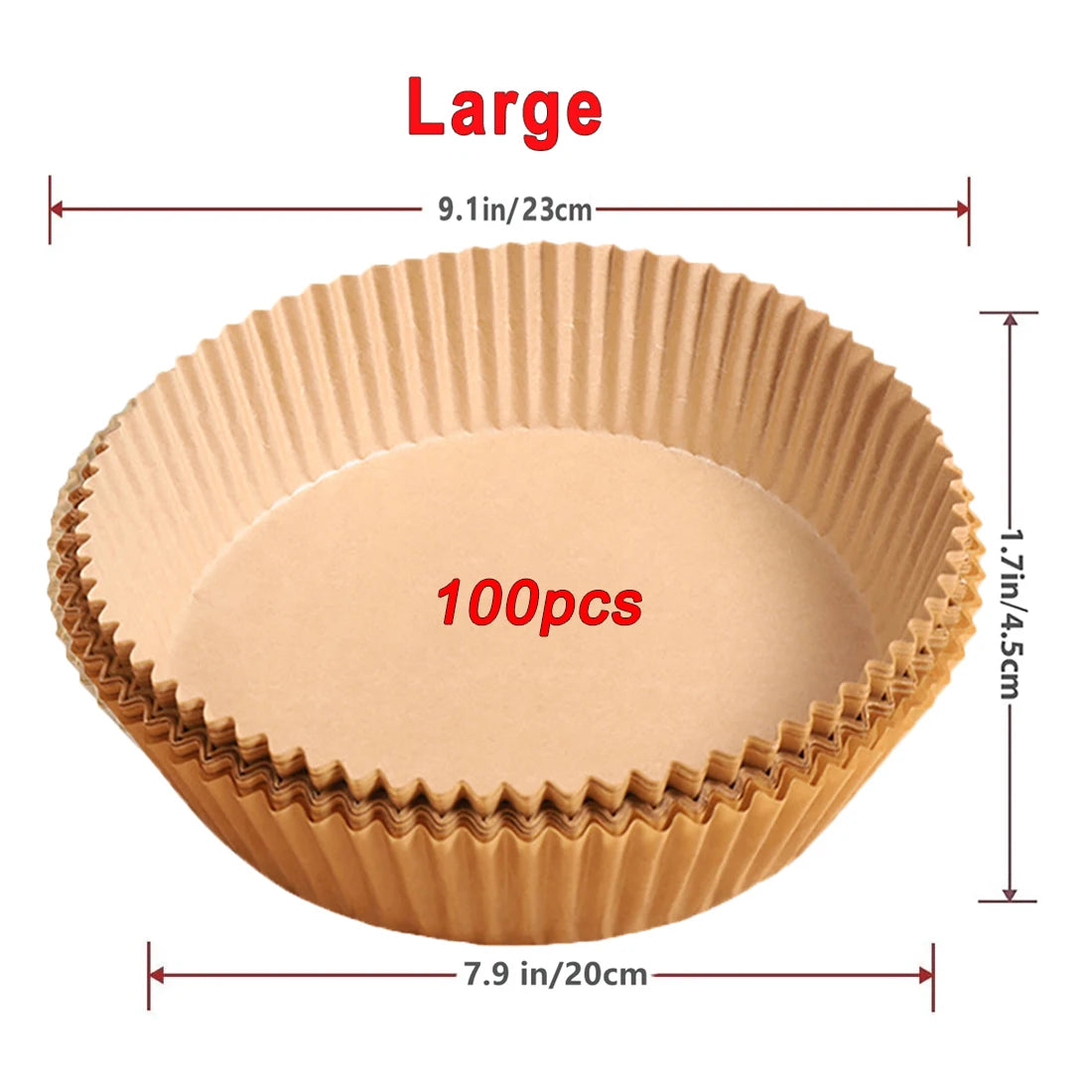 Disposable Air Fryer Liner Paper – Round & Square, 50 or 100pcs, Non-Stick Baking Parchment