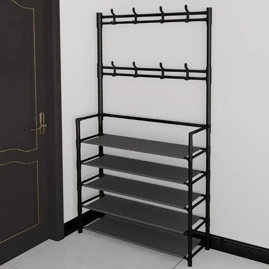 5-Level Metal Shoe Rack – Tool-Free Assembly, Multi-Purpose Storage for Hallway & Living Room